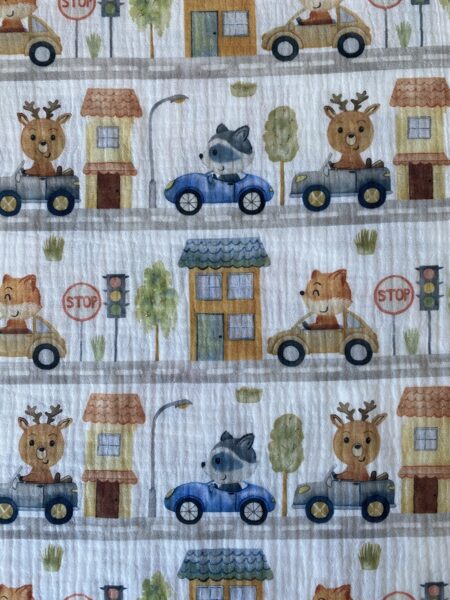 Muslins digitālā drukā "Zvēriņi 6"